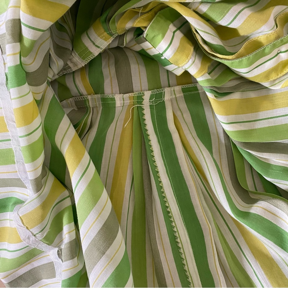 Vintage Green Lemon Candy Stripe Shirt Dress w/ Belt Kenny Classics by Donnkenny - Picture 12 of 13